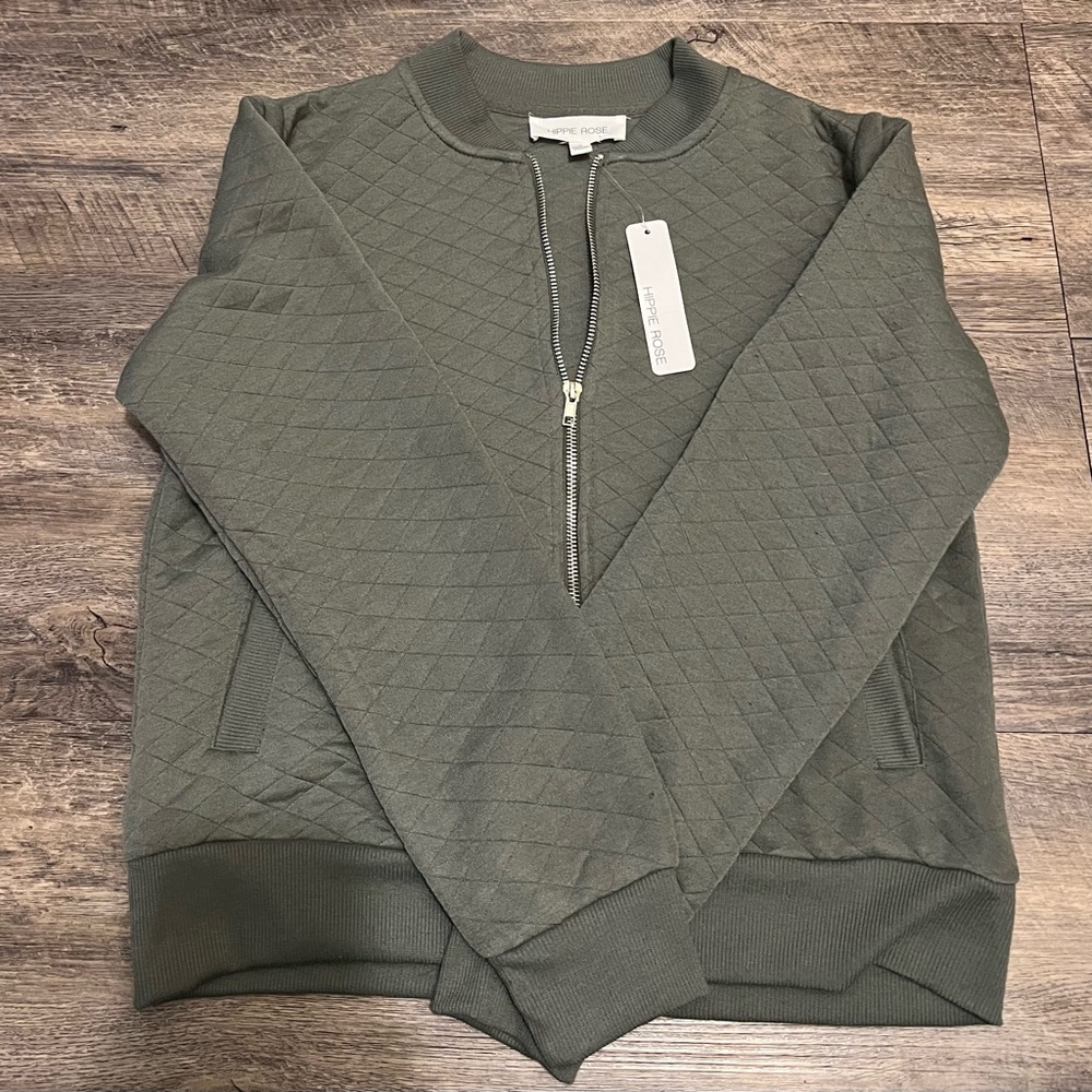 Hippie Rose Olive Quilted Jacket
